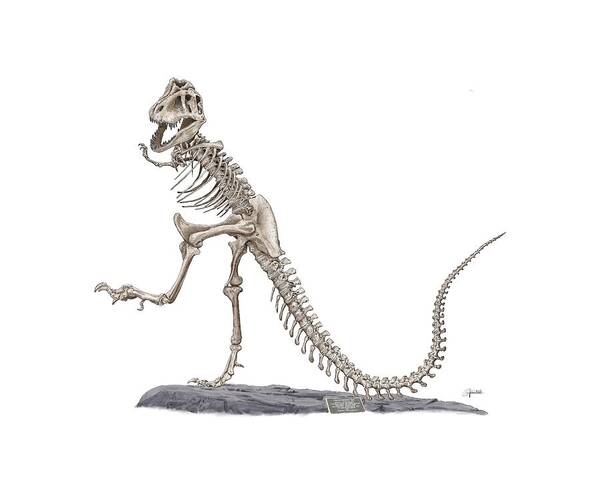 Tyrannosaur Art Print featuring the digital art Denvers Dancing T Rex by Rick Adleman