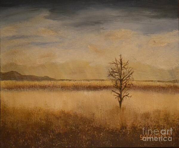 Landscape Art Print featuring the painting Desolation by Lori Jacobus-Crawford