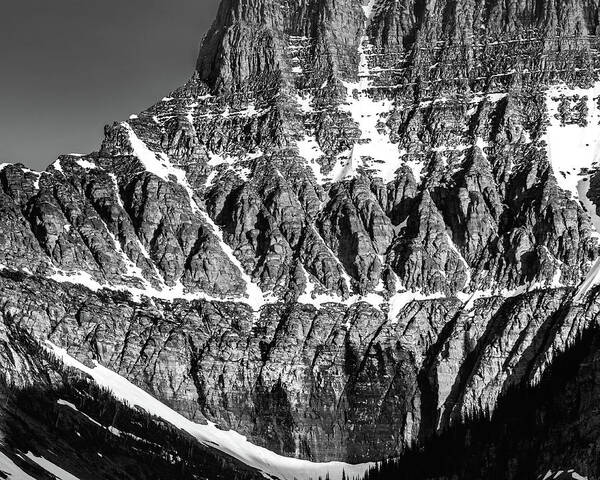 Adventure Art Print featuring the photograph Detail on Mt Oberlin Black and White by Kelly VanDellen