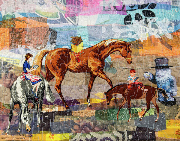 Landscape Art Print featuring the mixed media Distracted Riding by Martha Ressler