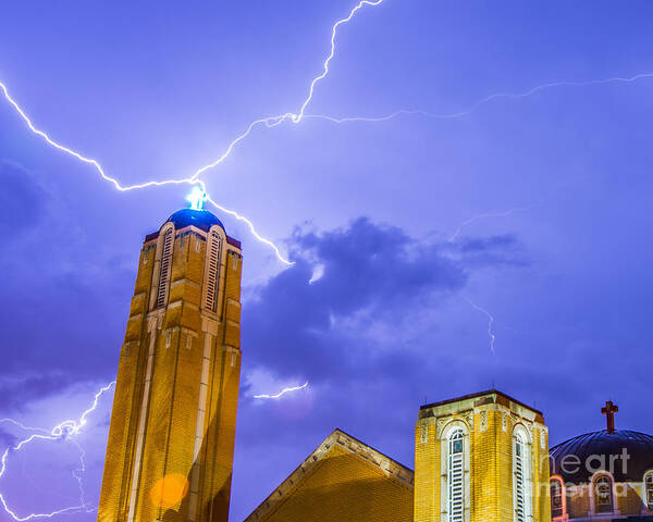 Lightning Art Print featuring the photograph Divinity by Stephen Whalen