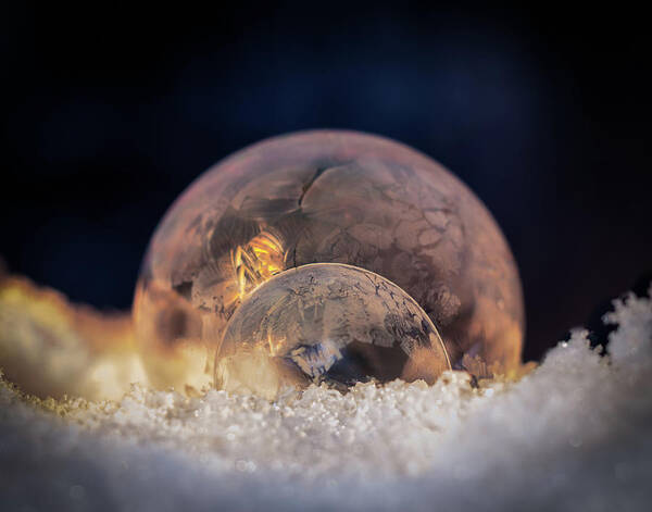 Frozen Art Print featuring the photograph Double Bubbles by Brian Caldwell