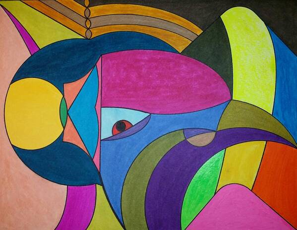Geometric Art Art Print featuring the painting Dream 303 by S S-ray