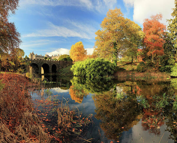 Drummond Castle Art Print featuring the photograph Drummond Garden Reflections by Grant Glendinning