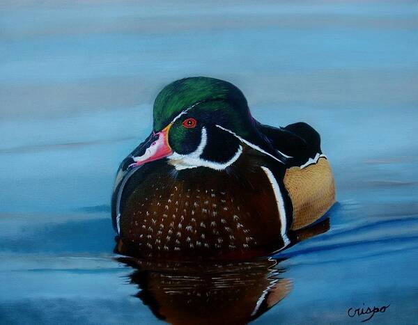 Duck Art Print featuring the painting Duck by Jean Yves Crispo