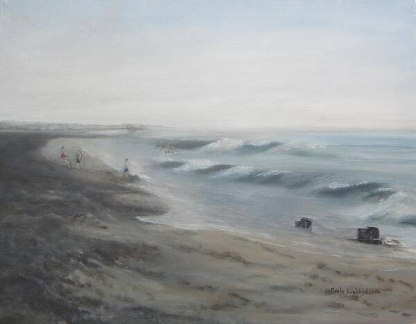 Ocean Art Print featuring the painting Early Morning Mist by Paula Pagliughi