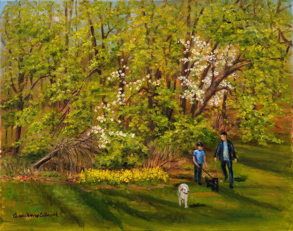 Landscape Art Print featuring the painting Early Spring by Aurelia Nieves-Callwood