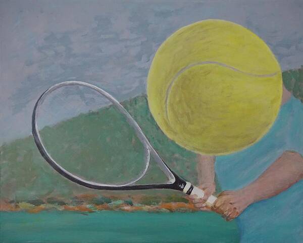 Tennis Art Print featuring the painting Easy Return by Mike Jenkins
