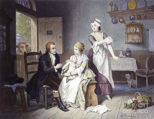 History Art Print featuring the photograph Edward Jenner Vaccinating Child, 1796 by Wellcome Images