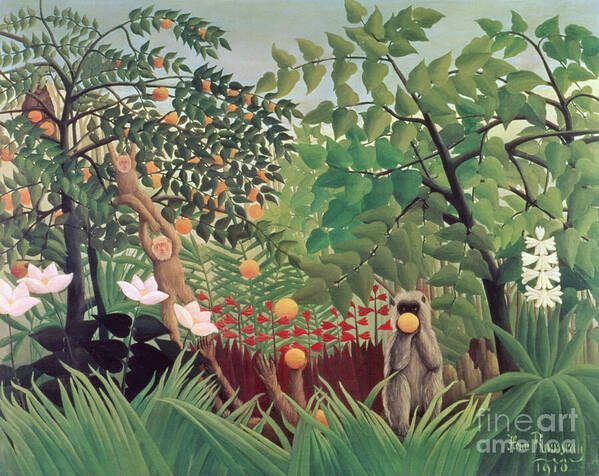 Exotic Art Print featuring the painting Exotic Landscape by Henri Rousseau