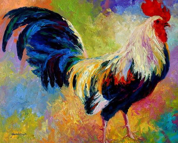 Rooster Art Print featuring the painting Eye Candy by Marion Rose