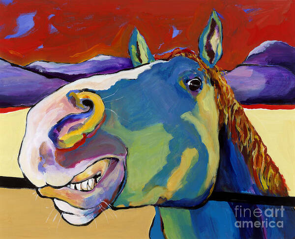 Animal Painting Art Print featuring the painting Eye To Eye by Pat Saunders-White
