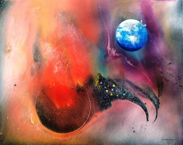Spiritual Art Print featuring the painting Farwell to Mars by Lee Pantas