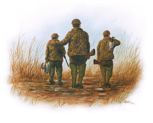 Art Print featuring the painting Father and Sons by Guy Crittenden