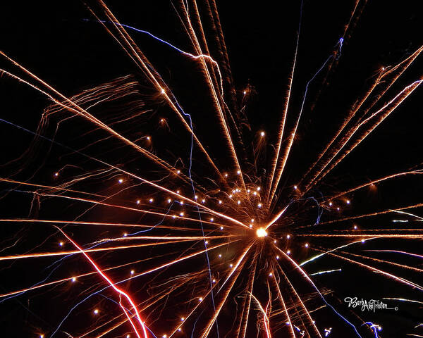 Fireworks Art Print featuring the photograph Fireworks Blast #0703 by Barbara Tristan