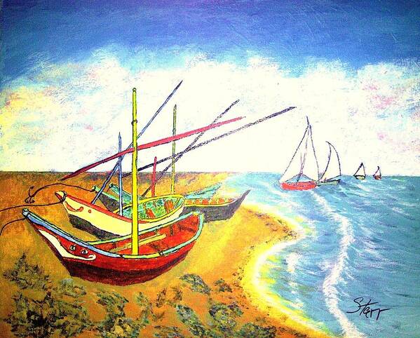  Boat Art Print featuring the painting Fishing Boats by Irving Starr