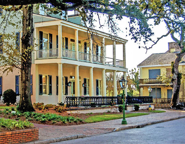 Mobile Art Print featuring the digital art Fort Conde Inn in Mobile Alabama by Michael Thomas