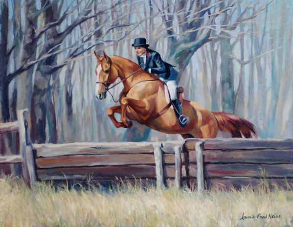 Jumping Horse Art Print featuring the painting Fox Hunter by Laurie Snow Hein