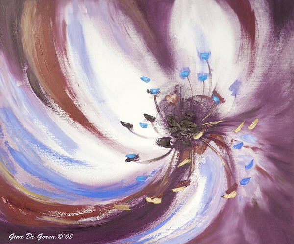 Brown Art Print featuring the painting From the Heart of a Flower BROWN 2 by Gina De Gorna