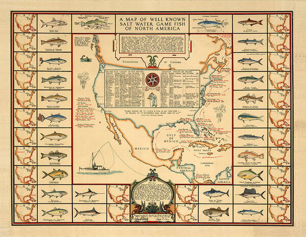 Game Fishing Chart of North America - Game Fish Varieties