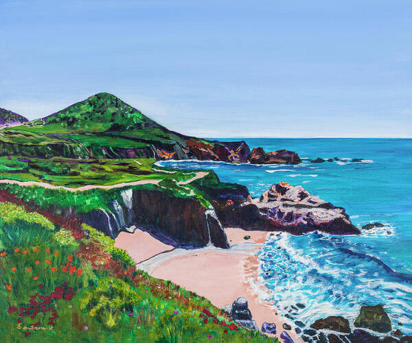 California Coast Art Print featuring the painting Garapata 20x24 by Santana Star