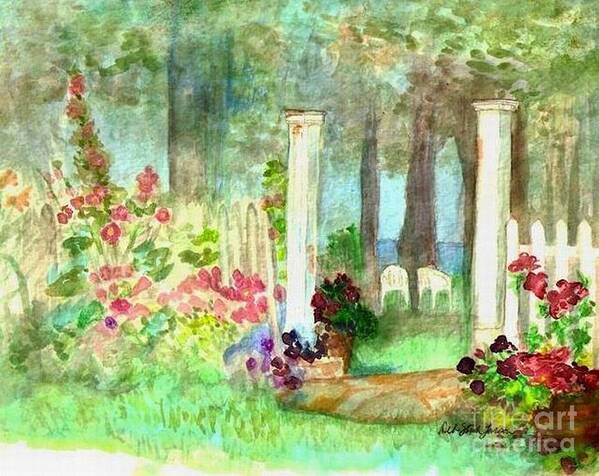 Garden Art Print featuring the painting Garden Gate by Deb Stroh-Larson