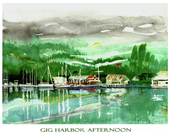 Northwest Harbor Art Print featuring the painting Gig Harbor Afternoon by Jack Pumphrey