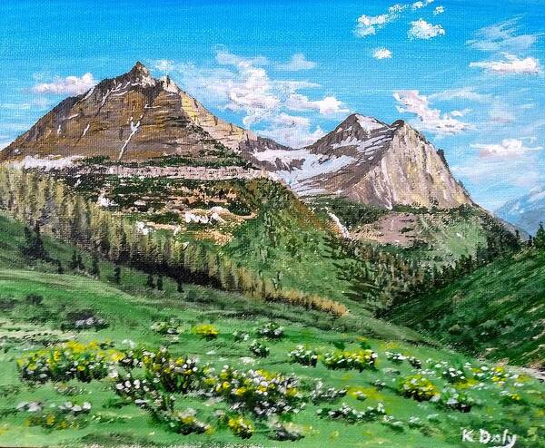 Mountains Art Print featuring the painting Glacier Summer by Kevin Daly