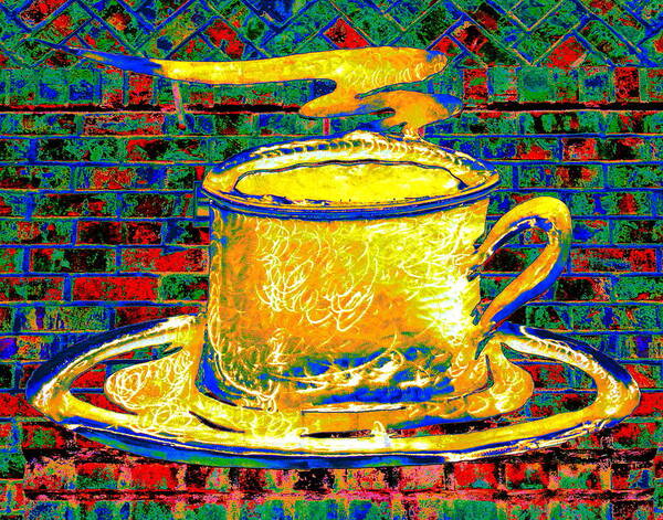 Neon Art Print featuring the photograph Golden Brew by Larry Beat
