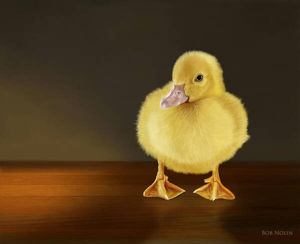 Duckling Art Print featuring the digital art Golden Glow by Bob Nolin