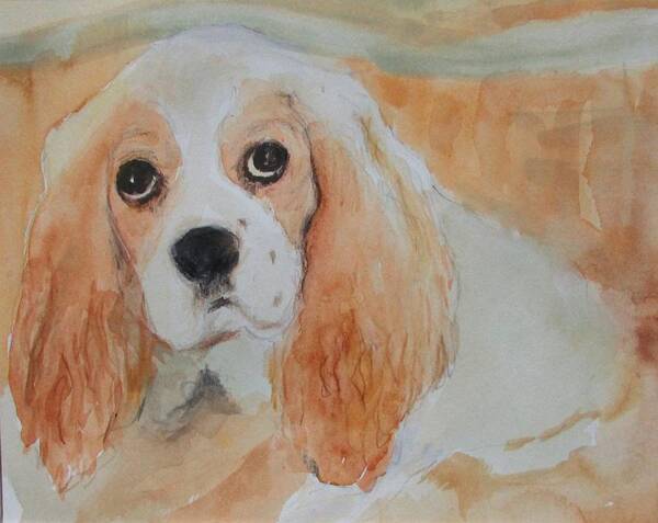 Puppy Art Print featuring the painting Gracie 2 by Bobby Walters