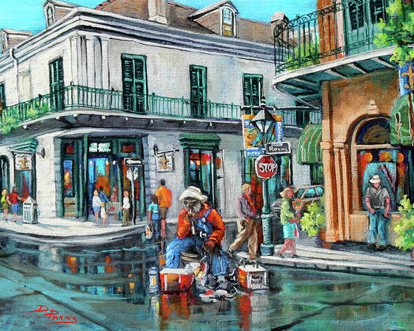  New Orleans Art Art Print featuring the painting Grandpas Corner by Dianne Parks