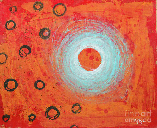 Circles Art Print featuring the painting Gravitate by Stefanie Forck