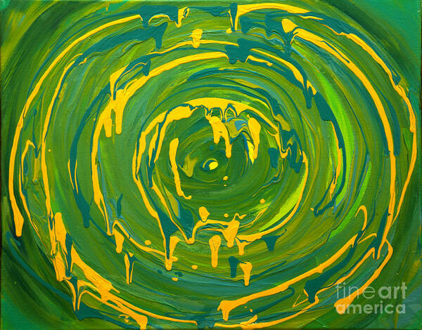 Swirl Art Print featuring the painting Green Forest Swirl by Preethi Mathialagan