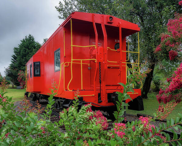 Red Art Print featuring the photograph Gretna Railroad Park by Steve Hurt