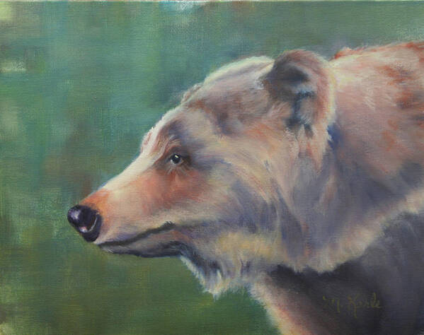 Bear Art Print featuring the painting Grizzly Bear Portrait by Marsha Karle