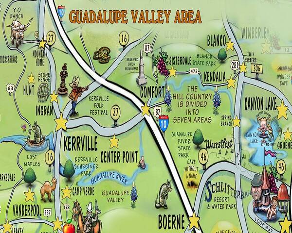 Guadalupe Art Print featuring the digital art Guadalupe Valley Area by Kevin Middleton