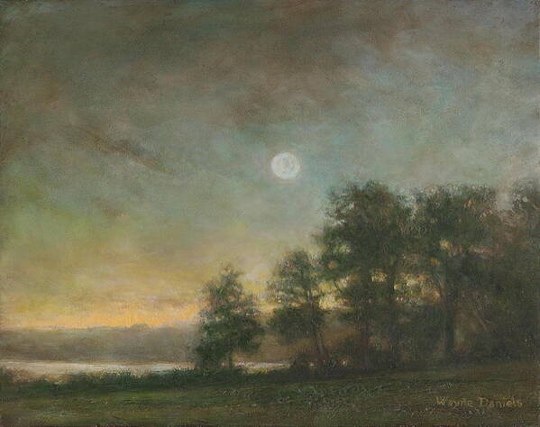 Moon Art Print featuring the painting Gypsy Bay Moonlight by Wayne Daniels