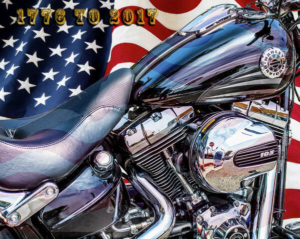 Harley Art Print featuring the photograph Happy Birthday America by Gene Parks