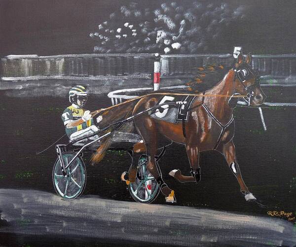 Tim Tetrick Art Print featuring the painting Harness Racing by Richard Le Page