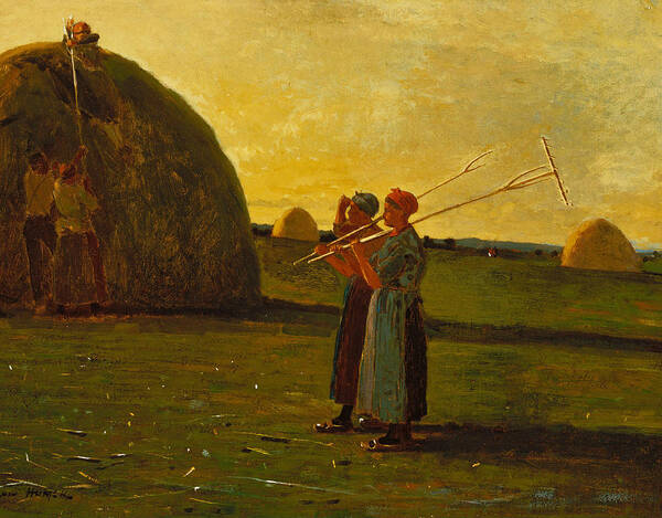 Winslow Homer Art Print featuring the painting Haymakers by Winslow Homer