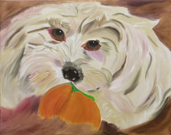 Puppy Art Print featuring the painting Henry's Love by Meryl Goudey