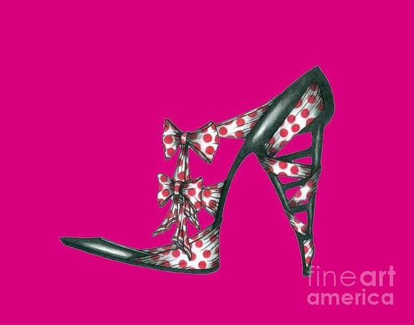 Shoes Art Print featuring the painting Her Shoe #1 by Herb Strobino