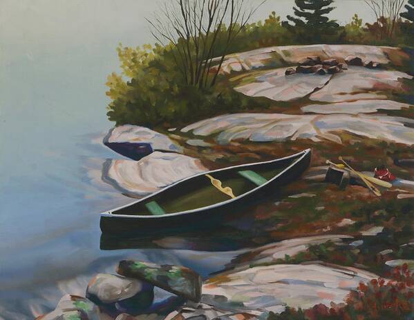 285 Art Print featuring the painting Home Base - Bass Lake by Phil Chadwick