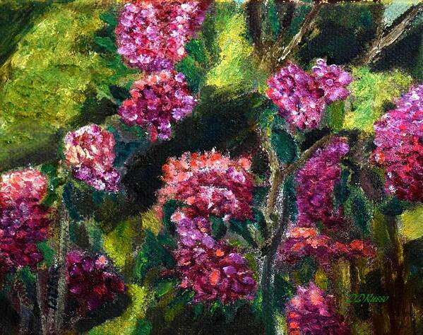 Flowers Art Print featuring the painting Hydrangeas in Miniature by Deborah D Russo