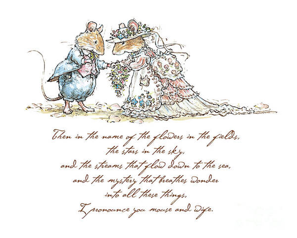Brambly Hedge Art Print featuring the drawing I pronounce you mouse and wife by Brambly Hedge
