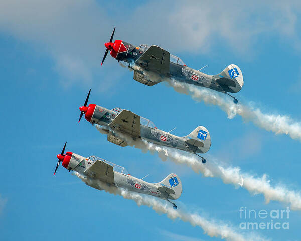Airplanes Art Print featuring the photograph In Unison by Stephen Whalen