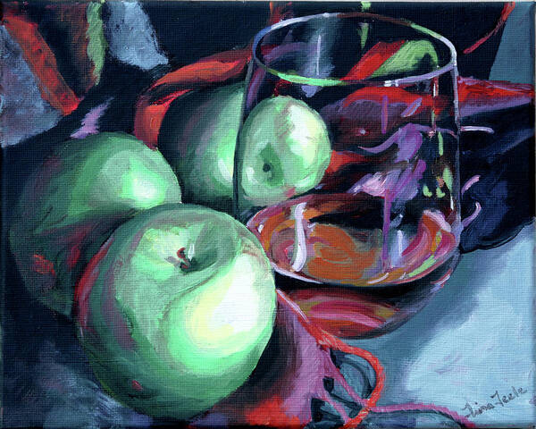 Green Apples Art Print featuring the painting Intent by Trina Teele