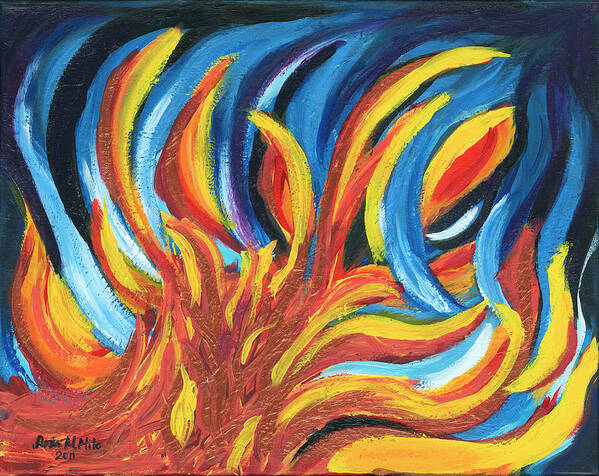 Fire Art Print featuring the painting Its Elemental by Ania M Milo