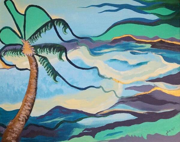 Jamaica Art Print featuring the painting Jamaican Sea Breeze by Jan Steinle